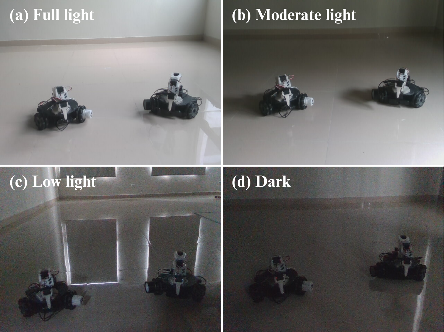 Docking trials under different lighting conditions